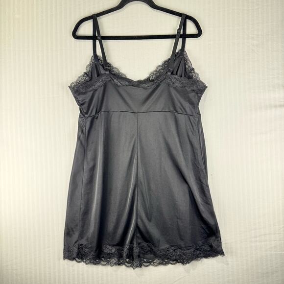 Torrid Dream Satin Lace Trim Black Sleep Gown Slip Chemise Women’s Plus Size 1X - Picture 2 of 5